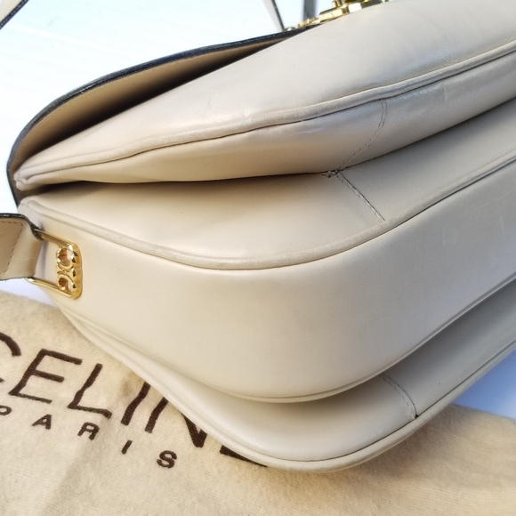 Vintage Rare CÉLINE TRIOMPHE Box Calf saddle shoulder crossbody handbag - Picture 15 of 16